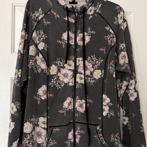 Torrid Floral Zip Up Hoodie